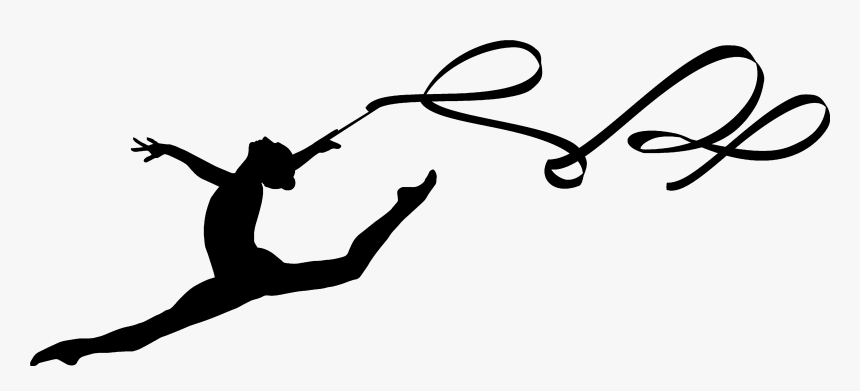 Ribbon Rhythmic Gymnastics Split Artistic Gymnastics - Rhythmic Gymnastics Silhouette Vector Free, HD Png Download, Free Download