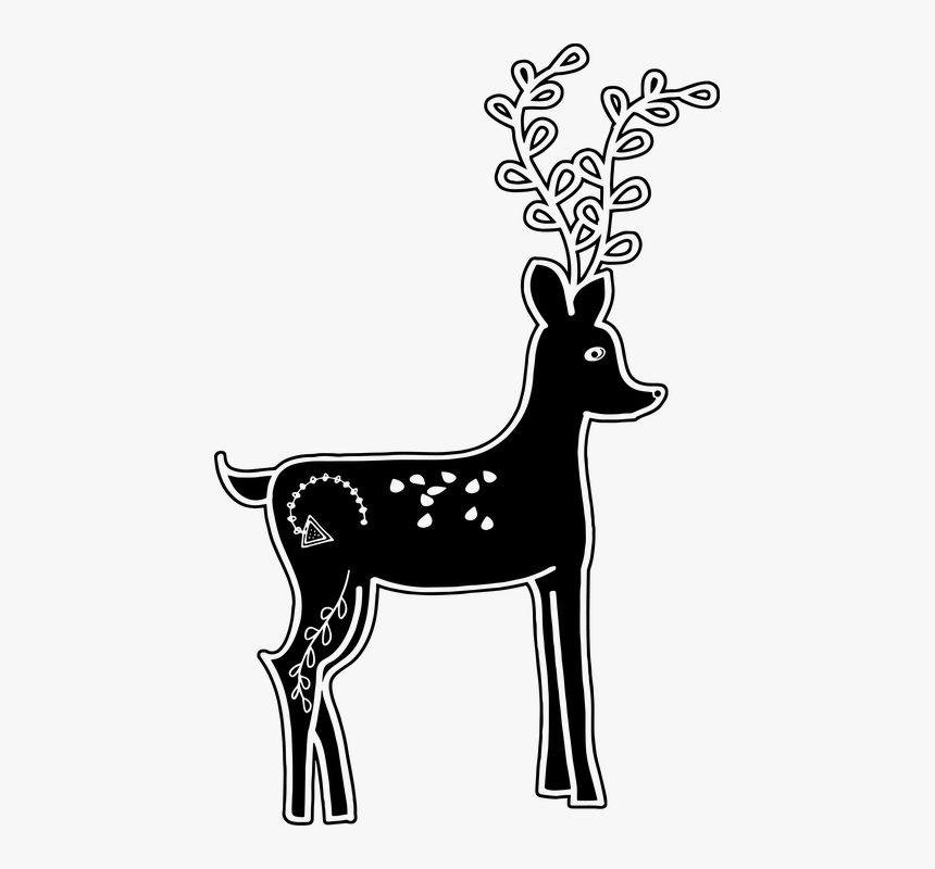 Deer Silhouette, Scandia, Christmas, Nordic, Winter - Deer, HD Png Download, Free Download