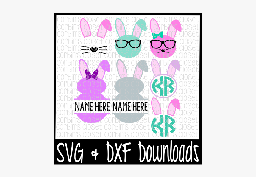 Download Free Easter Bunny Svg Bunny Monogram Cut File Crafter Little Miss Two Much Svg Hd Png Download Kindpng