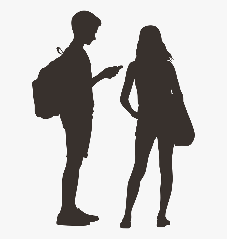 Silhouette Drawing Royalty-free - Transparent Teenager Silhouette, HD Png Download, Free Download