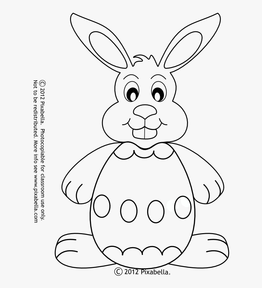 These Easter Bunny Outline Coloring Pages For Free - Domestic Rabbit, HD Png Download, Free Download
