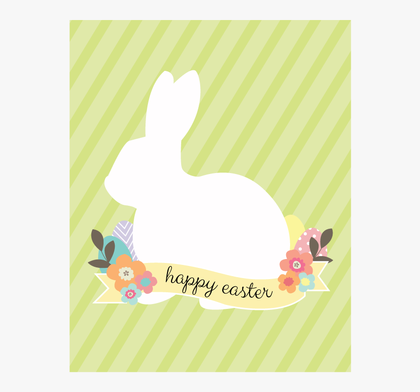 Easter Bunny Print Green Display - Domestic Rabbit, HD Png Download, Free Download