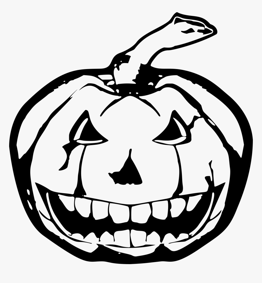 Jackolantern Clipart Evil - Scary Black And White Jack O Lantern, HD ...