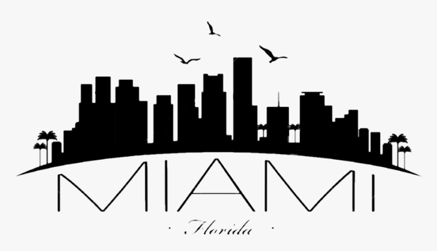 Florida Skyline Silhouette Clipart , Png Download - Vector Miami Skyline Silhouette, Transparent Png, Free Download