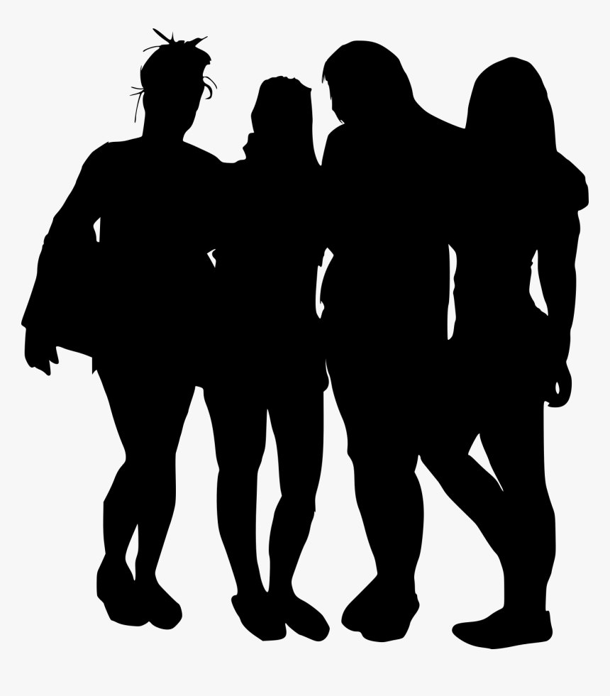 Group Of 4 Silhouette, HD Png Download, Free Download