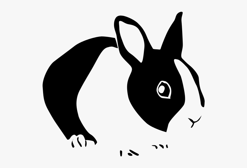 Rabbit Copy Png Postery - Black And White Rabbit Silhouette, Transparent Png, Free Download