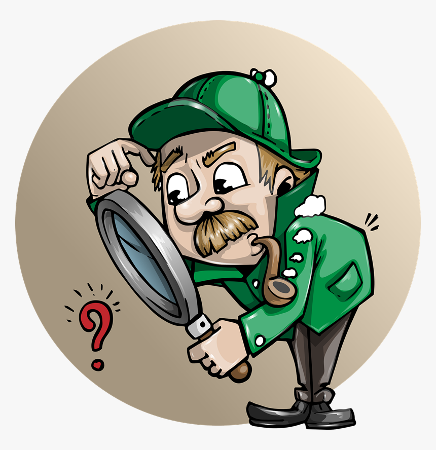 Detective Clipart Transparent - Detective With Magnifying Glass, HD Png Download, Free Download