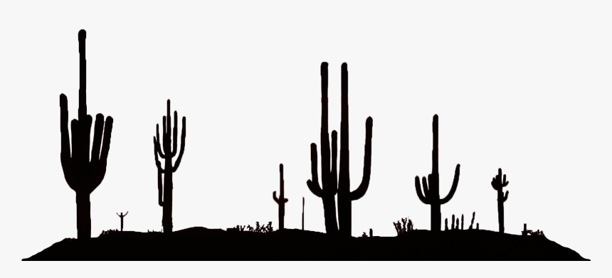 Desert Silhouette Png - Desert Silhouette Black And White, Transparent Png, Free Download