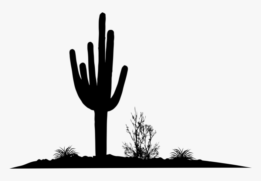 Desert Cactus Silhouette Clipart , Png Download - Silhouette Desert Cactus Clipart, Transparent Png, Free Download