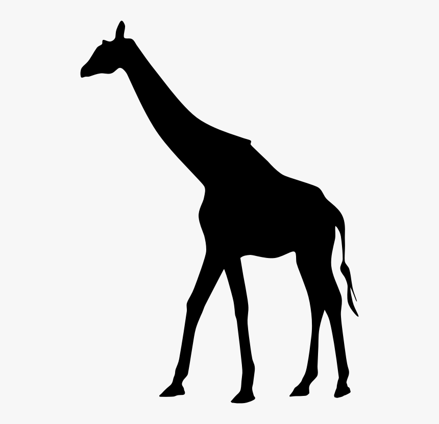 Giraffe Landscape Silhouette Minus Landscape - Giraffe African Animals Silhouette, HD Png Download, Free Download