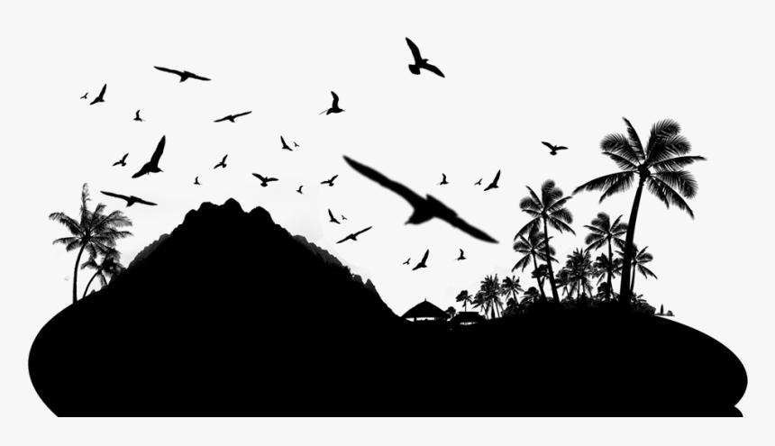 Silhouette Island Png Download - Island Silhouette Png, Transparent Png, Free Download