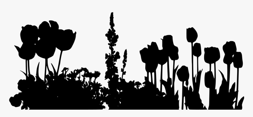 Flowers Landscape Silhouette Png, Transparent Png, Free Download