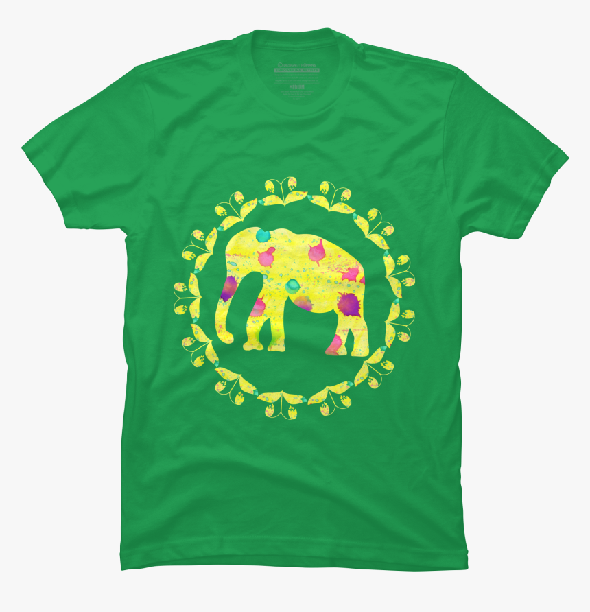 Watercolor Elephant Silhouette Men"s T-shirt - Active Shirt, HD Png Download, Free Download