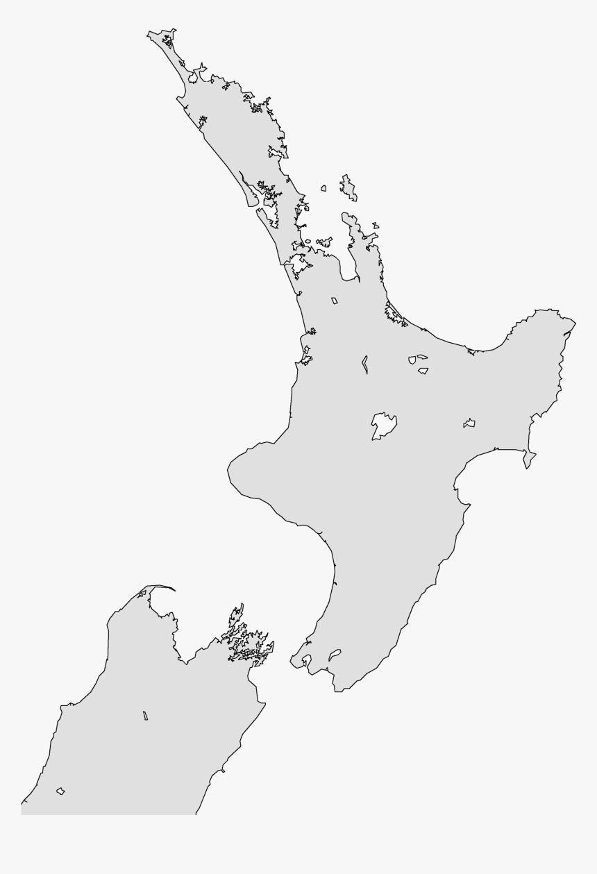 New Zealand North Island Outline - Major New Zealand Ports, HD Png Download, Free Download