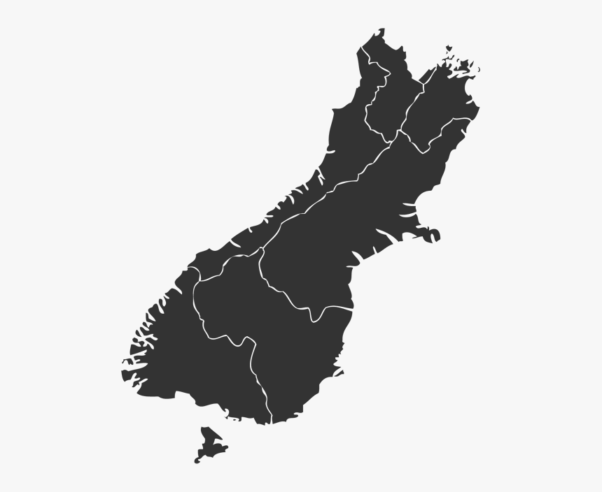 Map Of Nz With Regions - New Zealand Map Transparent Background, HD Png Download, Free Download