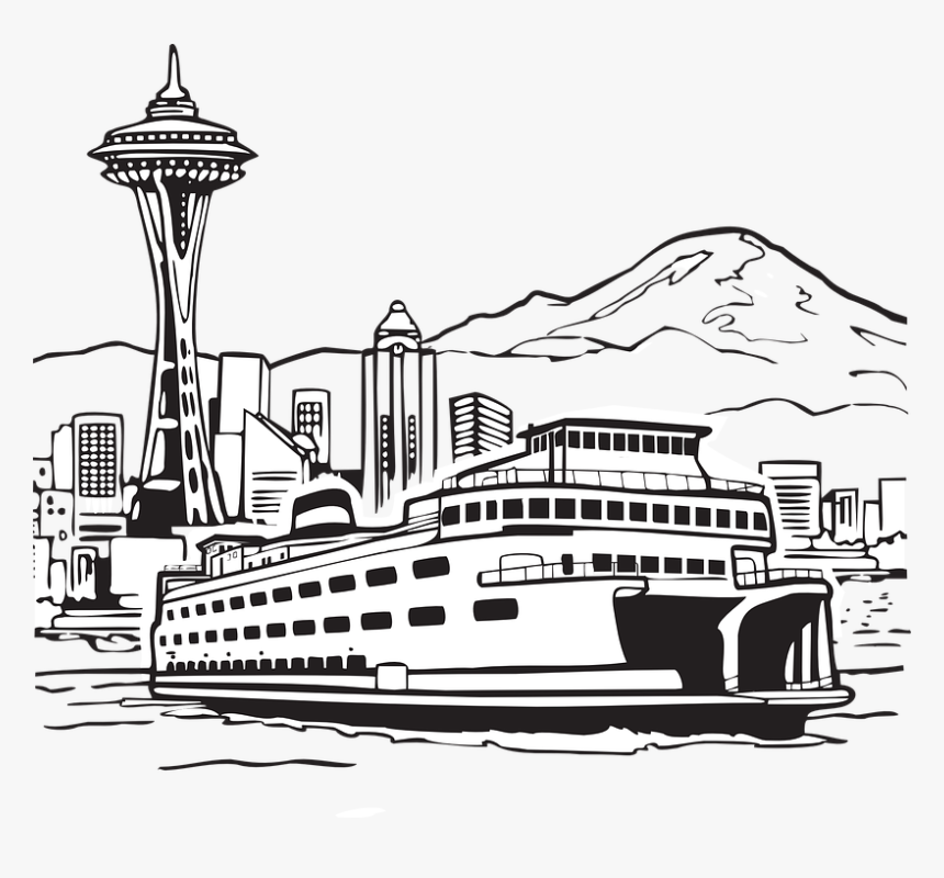 Ferry Clipart Black And White, HD Png Download, Free Download