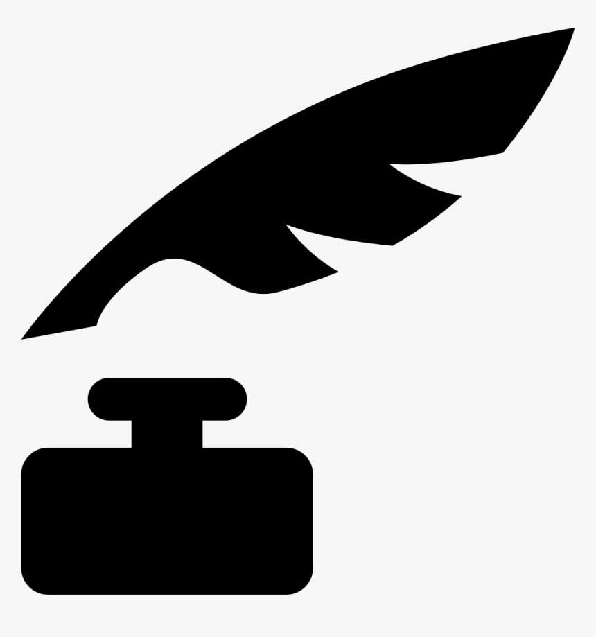 Feather And Ink Bottle Writing Tools Silhouettes - Iconos Escritura, HD Png Download, Free Download