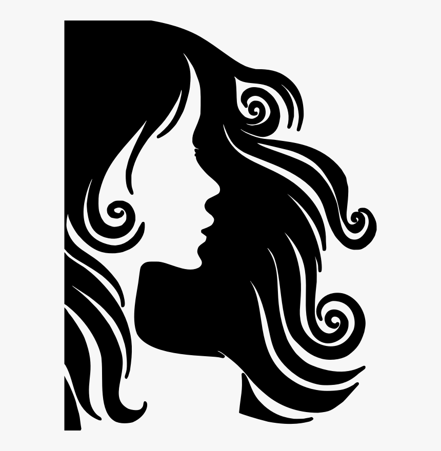 Long Hair Beauty Parlour - Female Hair Silhouette Png, Transparent Png, Free Download