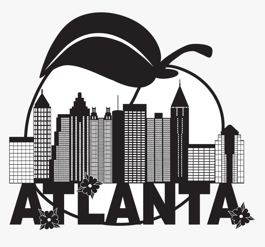 Transparent Charlotte Skyline Silhouette Png - Atlanta Georgia Black And White, Png Download, Free Download