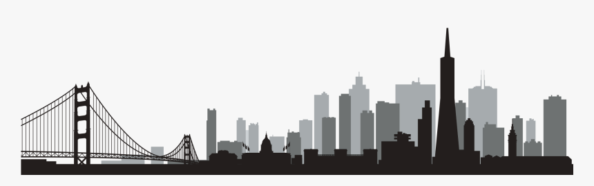 Clip Art Sf Skyline Silhouette - San Francisco Skyline Silhouette Png, Transparent Png, Free Download