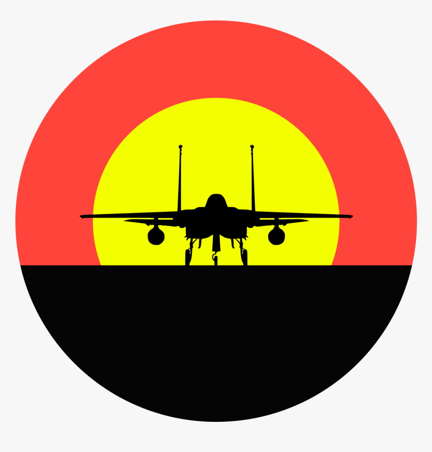 Fighter Jet Horizon Sunset Silhouette - Circle, HD Png Download, Free Download