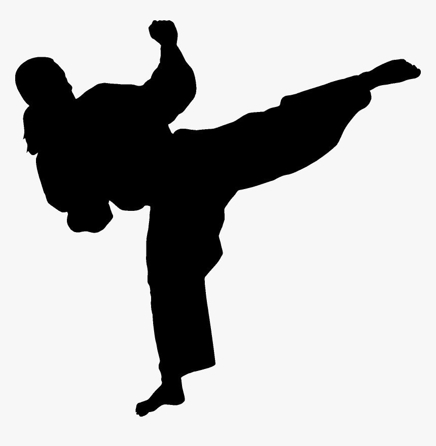 Martial Arts Karate Silhouette Wall Decal Combat - Stencil Karate, HD Png Download, Free Download