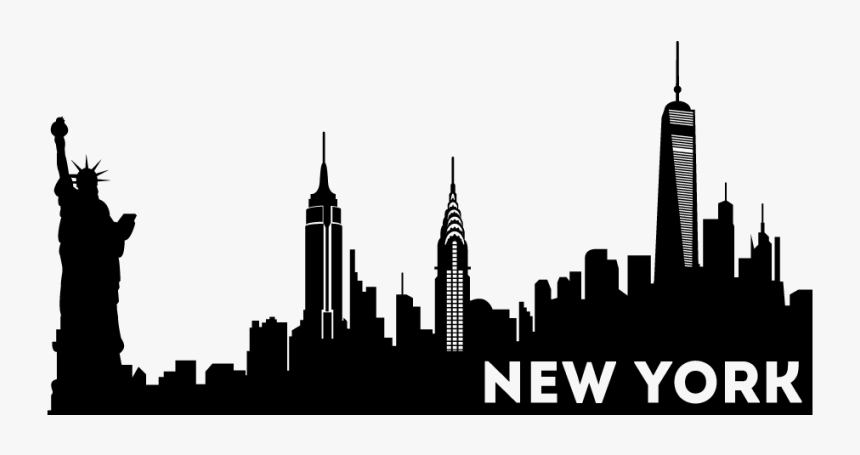 New York City New City Skyline Silhouette - Statue Of Liberty, HD Png Download, Free Download