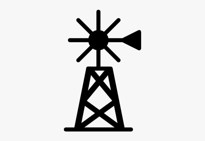 Windmill Farming Gardening Png Silhouette - Drillinginfo, Transparent Png, Free Download