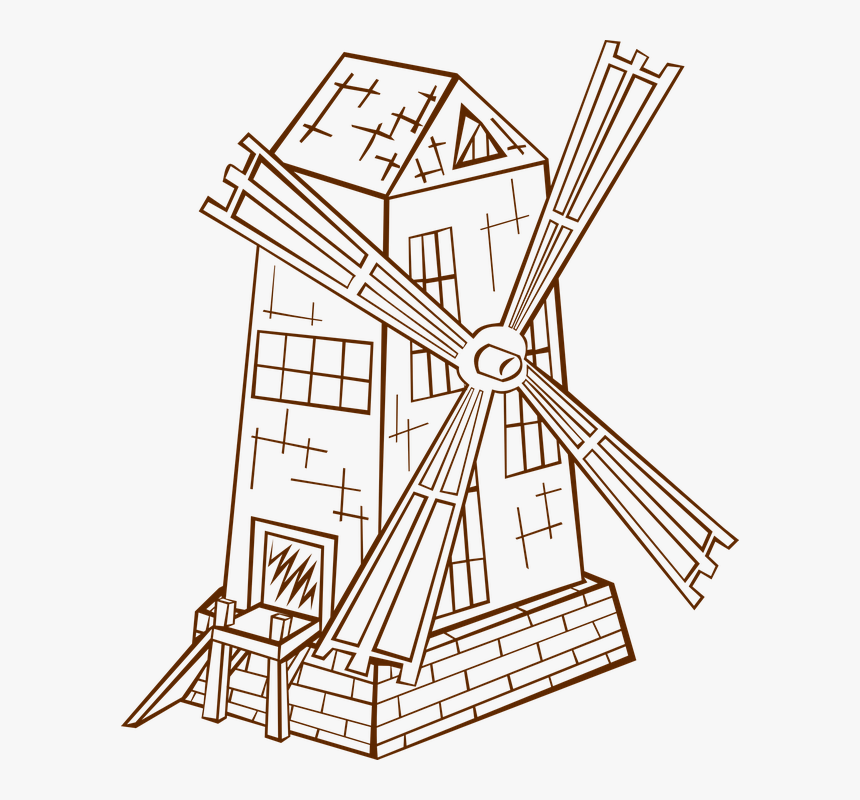 Windmills Middle Ages Drawing, HD Png Download, Free Download