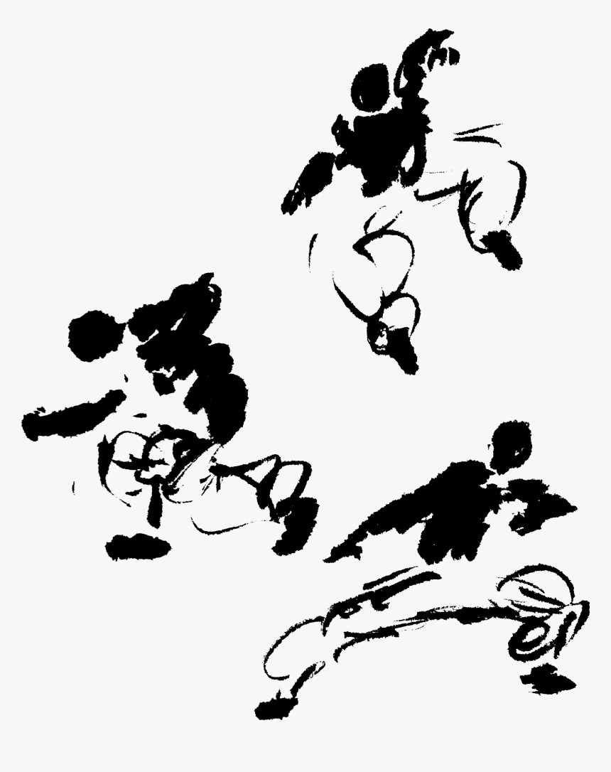 Kung Fu Monks Stencil, HD Png Download, Free Download