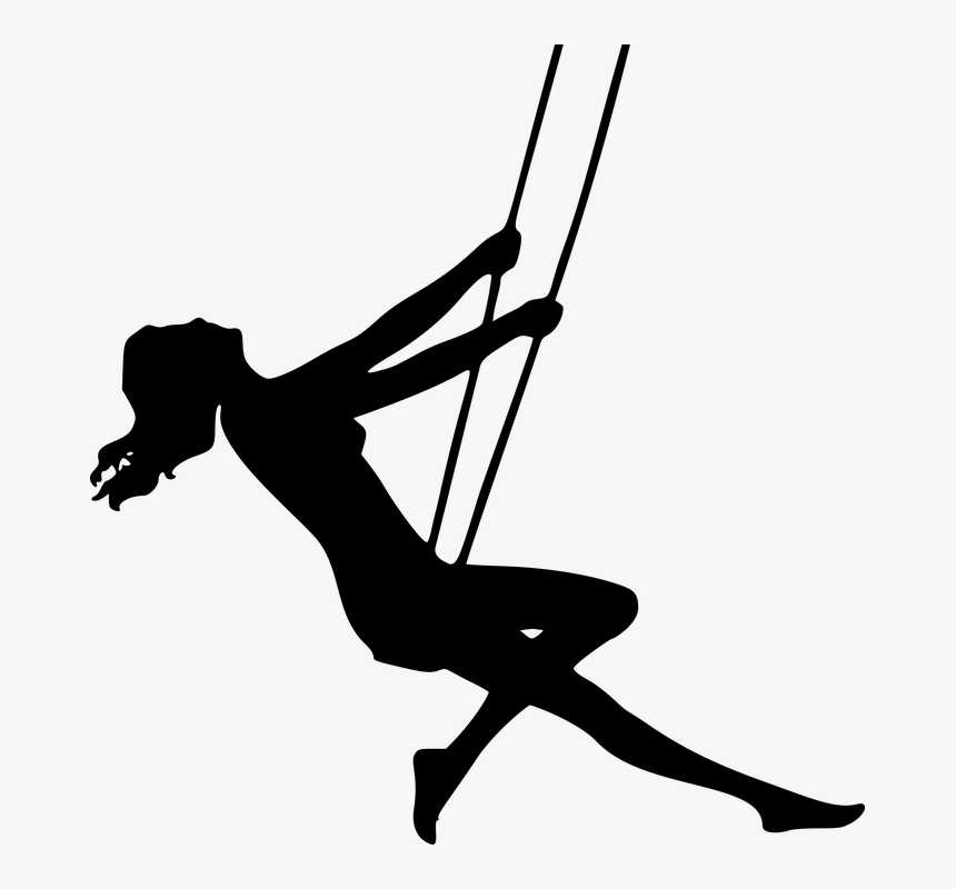 Girl On Swing Clipart - Girl On Swing Silhouette, HD Png Download, Free Download