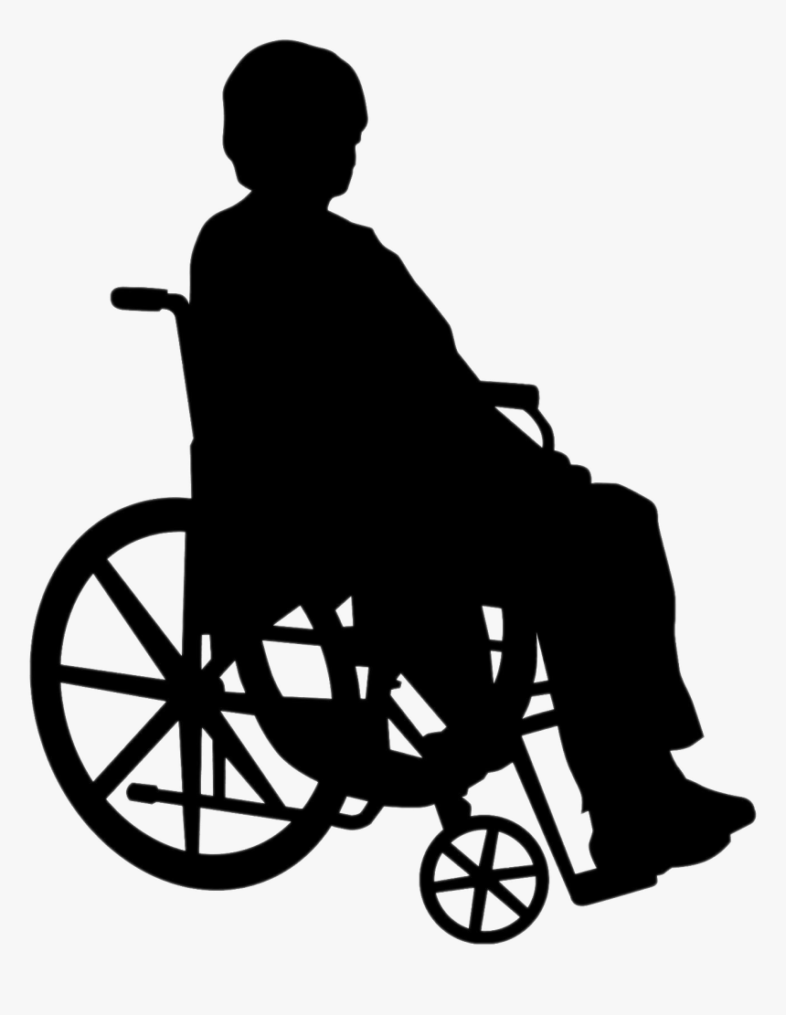 Lady In Wheelchair Transparent - Person In Wheelchair Silhouette Png, Png Download, Free Download