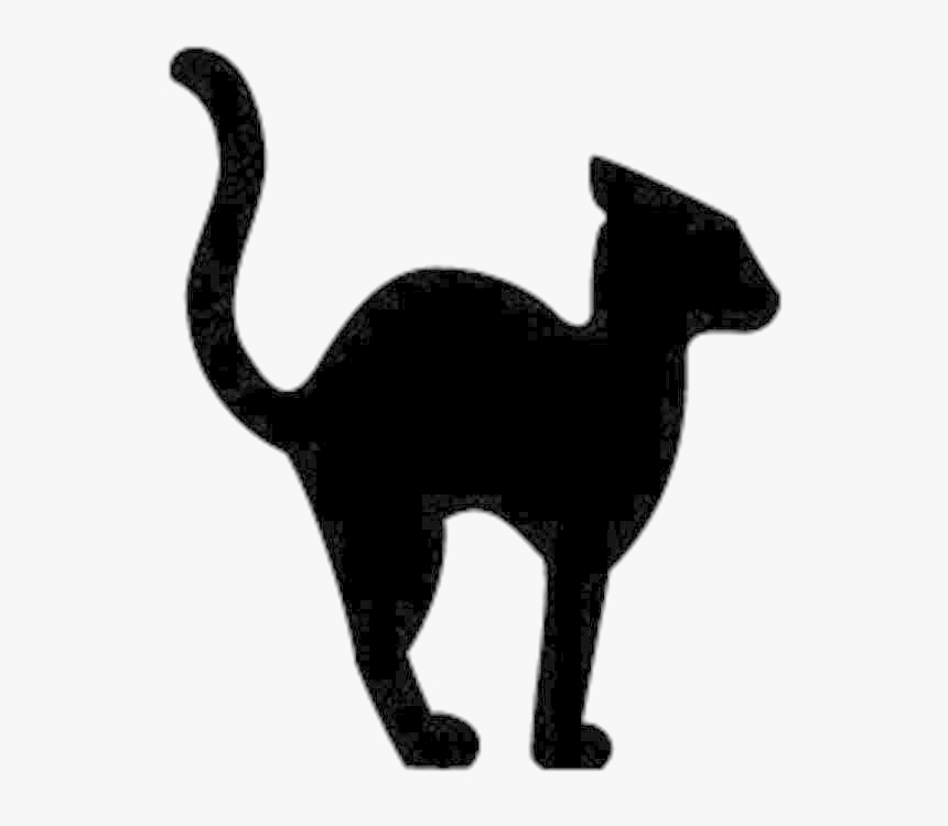 Silhouette Halloween Cat Clipart , Transparent Cartoons - Black Cat Clip Art, HD Png Download, Free Download