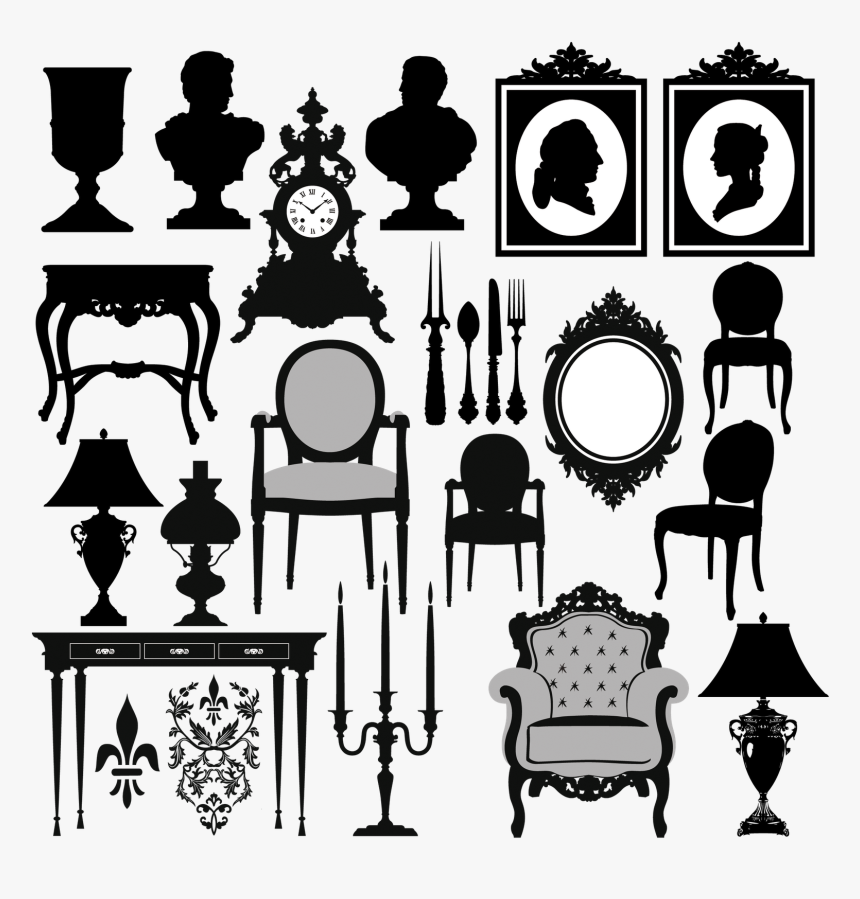 Vector Furniture Silhouettes - Antique Furniture Vector Free, HD Png Download, Free Download