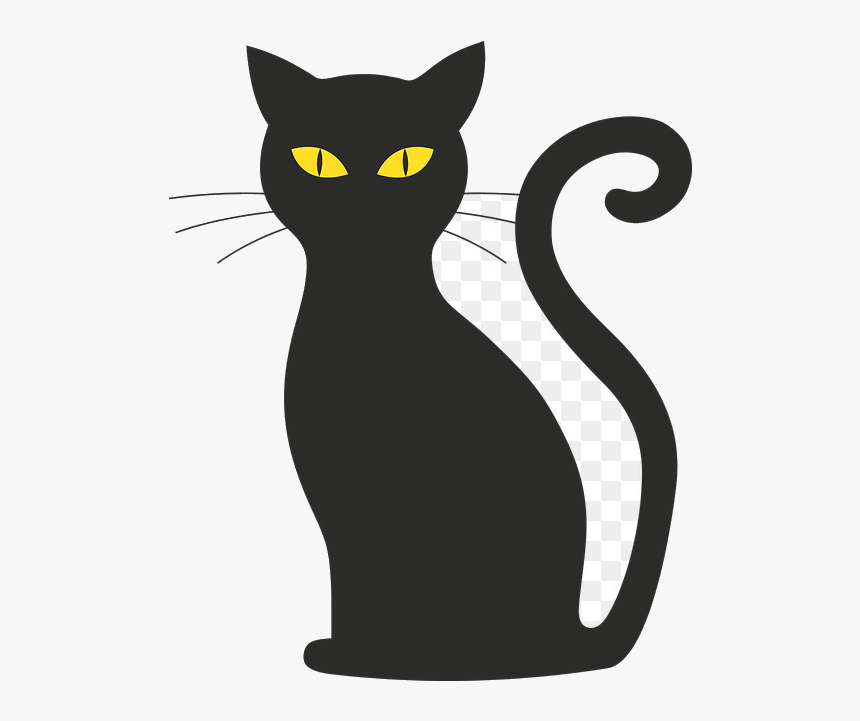 Black Cat Clipart Silhouette - Silhouette Black Cat Clipart, HD Png Download, Free Download