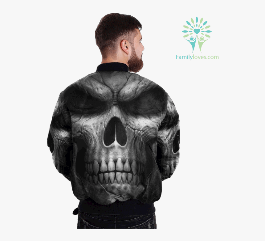 Black Silhouette Skull Over Print Jacket %tag Familyloves - Wear Australian Army Dog Tags, HD Png Download, Free Download