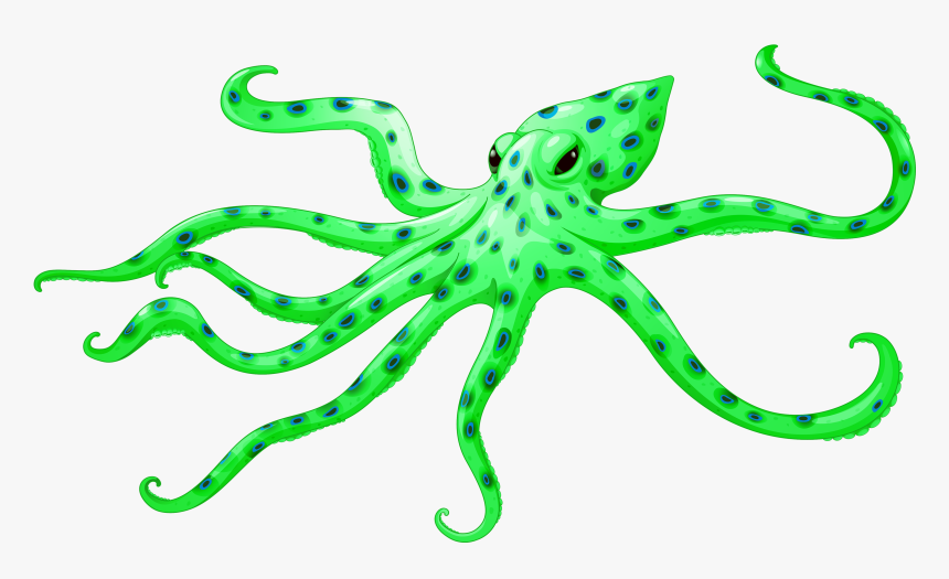 Green Octopus Png Clipart - Blue Ringed Octopus Clipart, Transparent Png, Free Download