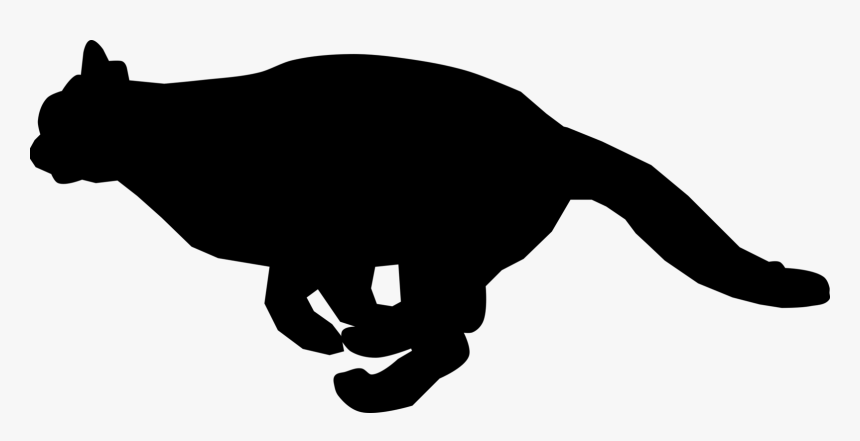 Monochrome Cat - Running Black Cat Clipart, HD Png Download, Free Download