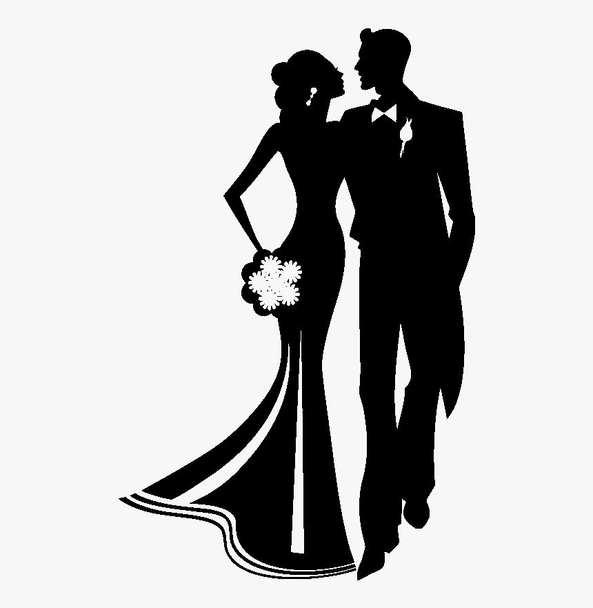 Wedding Invitation Silhouette Child - Mr And Ms Silhouette, HD Png Download, Free Download