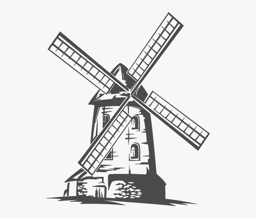Windmill Drawing Png, Transparent Png, Free Download