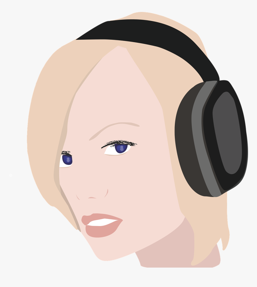 Girl Lady Headphones Free Picture - Headphones, HD Png Download, Free Download