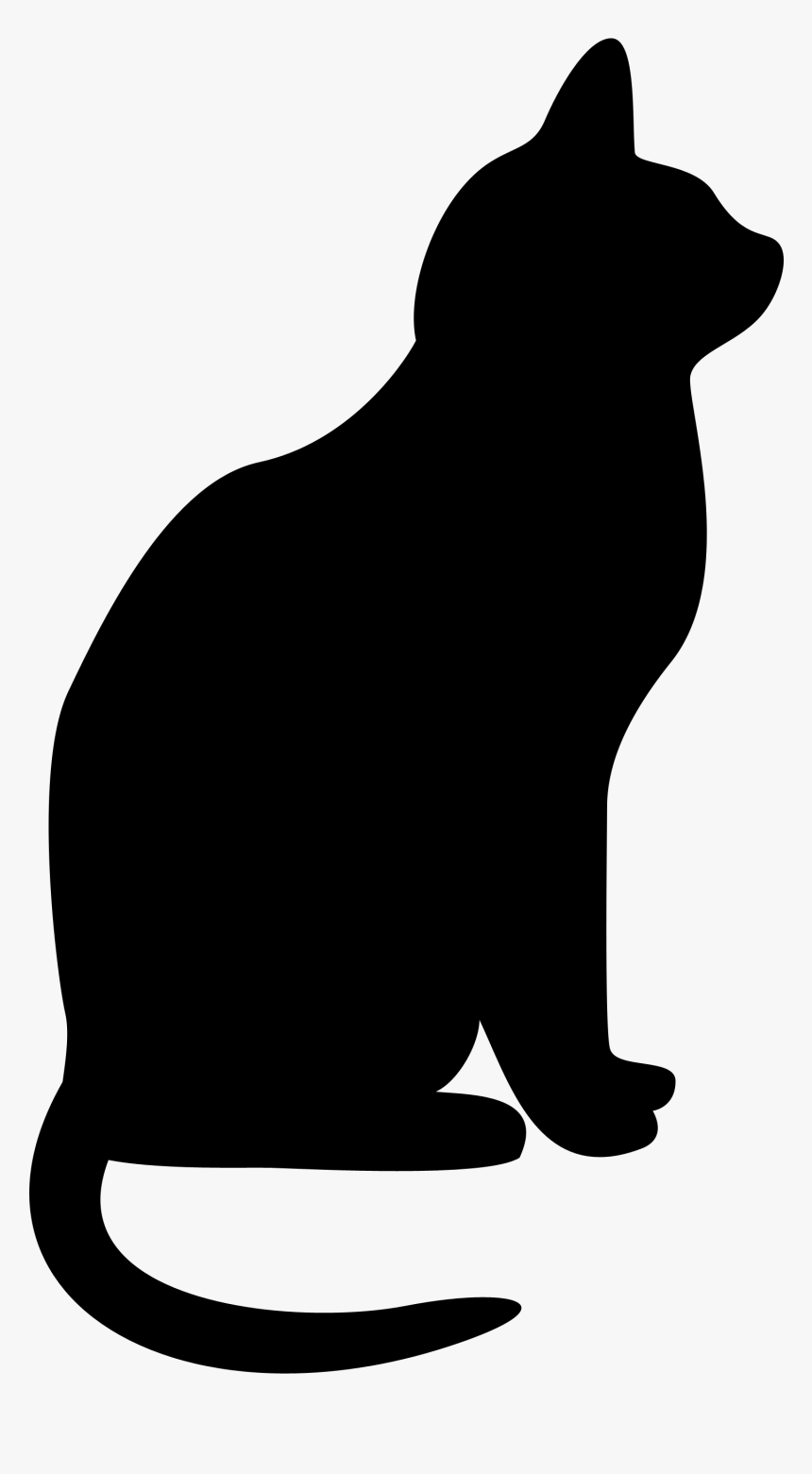 Silhouette, Cat, Purr, Black, Pet, Kitten, Black Cat - Silhouette Black Cat Clipart, HD Png Download, Free Download