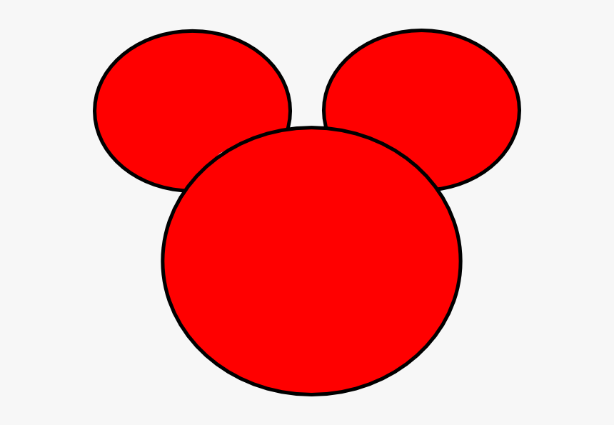 Mickey Ears Clip Art - Mickey Mouse Head Red, HD Png Download - kindpng.