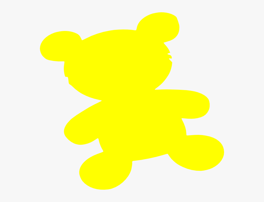 Yellow Teddy Bear Svg Clip Arts - Bear Silhouette Yellow, HD Png Download, Free Download