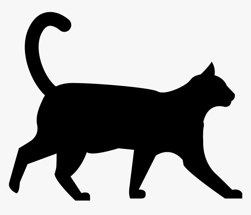 Clipart Walking Cat - Cat Walking Silhouette Transparent, HD Png Download, Free Download