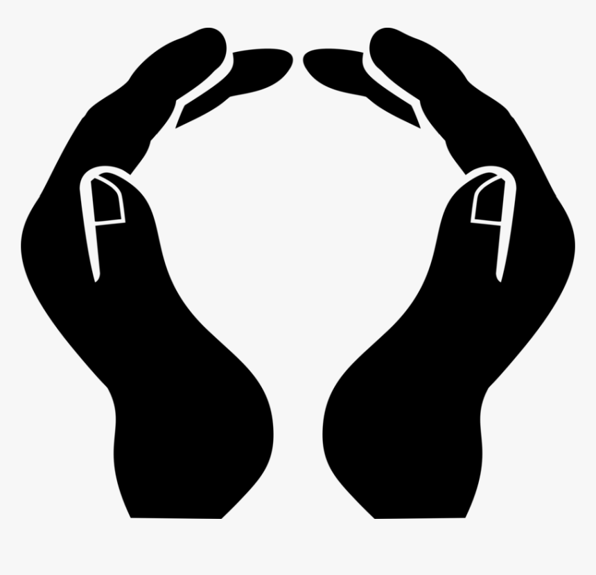 Silhouette,neck,hand - Open Hands Clip Art, HD Png Download, Free Download