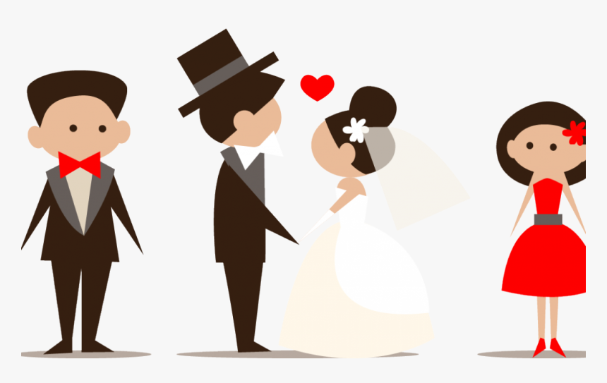 Png Download Wedding Party Clipart - Bride And Groom Vector Cartoon, Transparent Png, Free Download