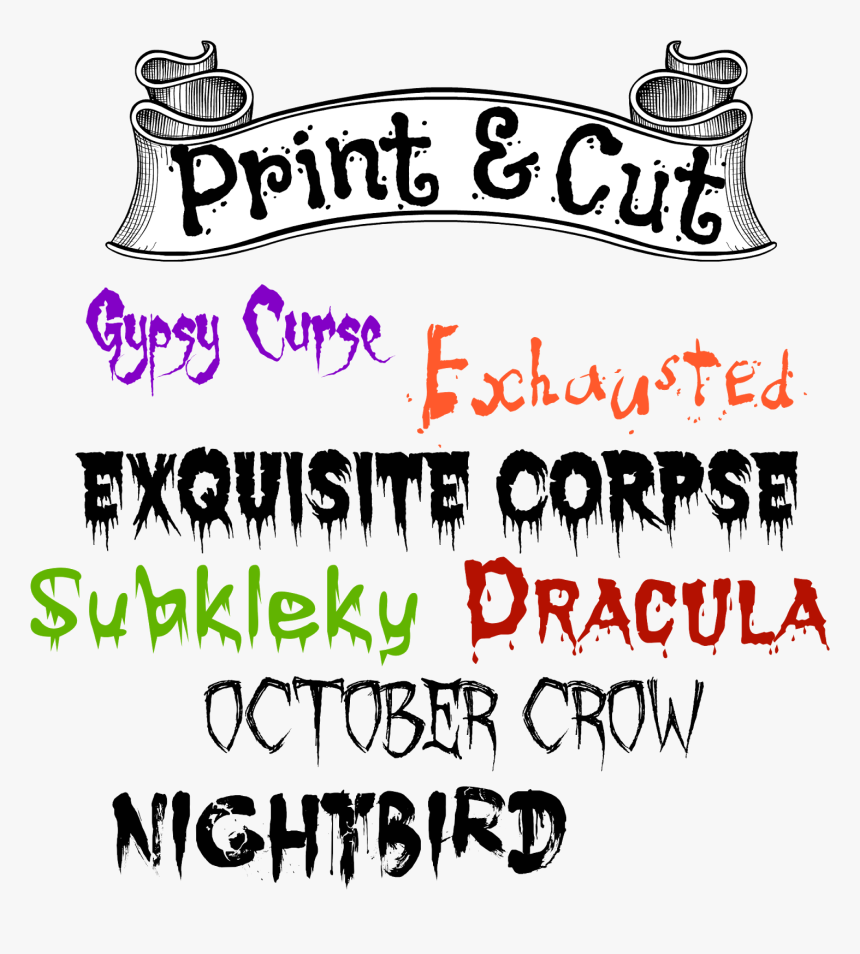 Silhouette, Friendly, Free, Halloween Designs, Print - Dracula Font, HD Png Download, Free Download