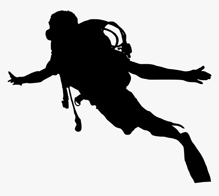 Clip Art Scuba Diver Silhouette - Diver Silhouette Png, Transparent Png, Free Download