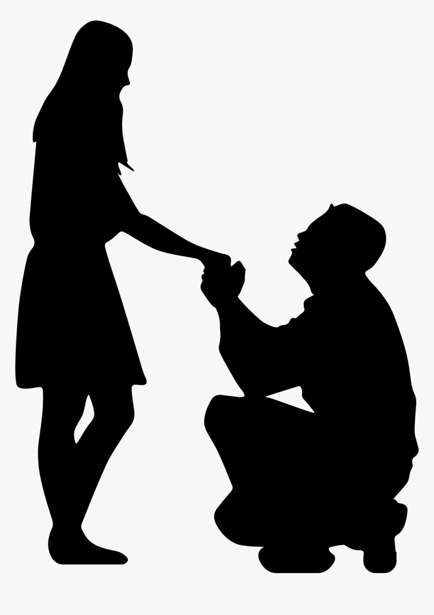 Human - Silhouette Of Marriage Proposal, HD Png Download, Free Download